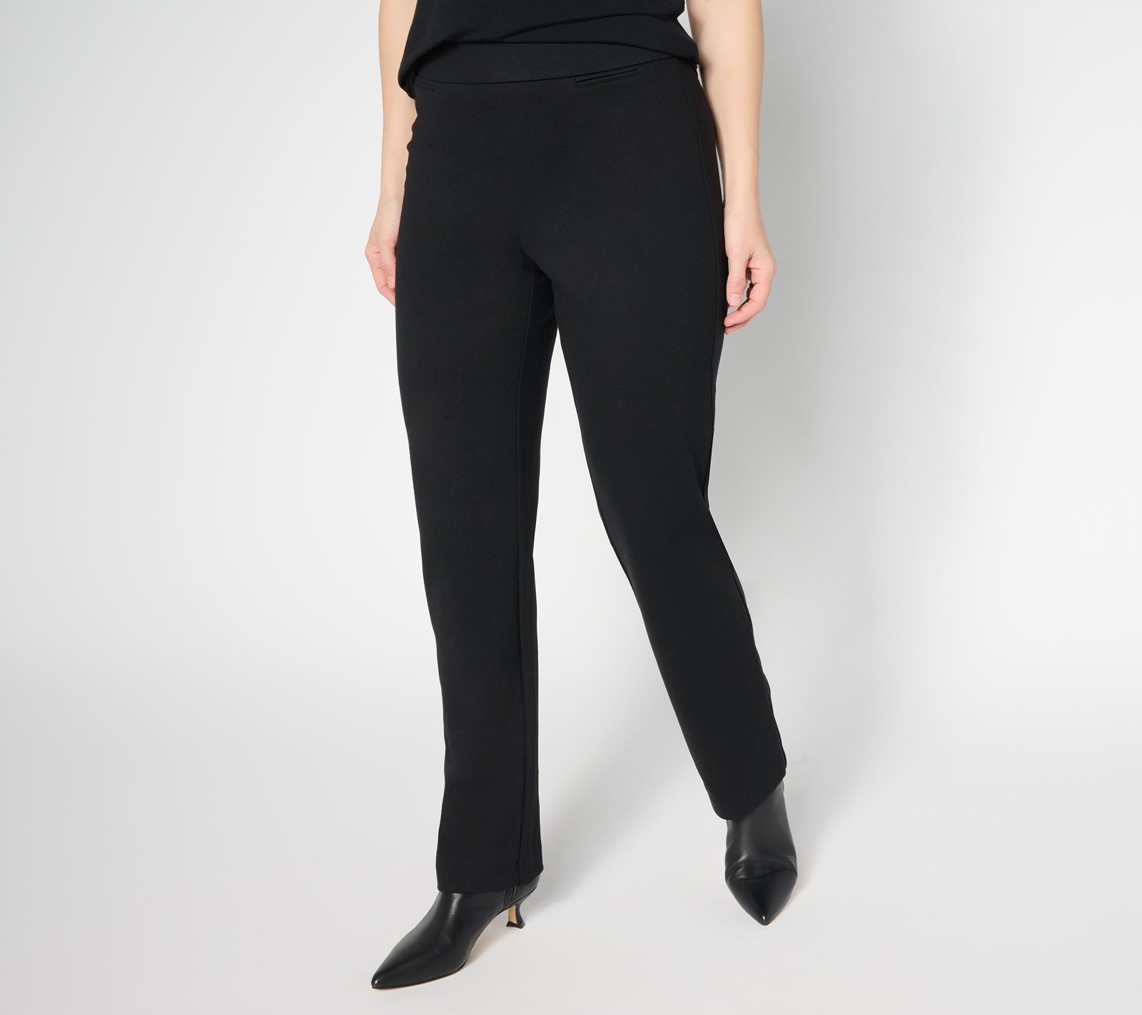 nicole by Nicole Miller Women's Pants Sz M Posh Ponte Pull-On Pant Black A704603