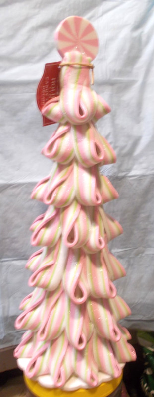 14" Ribbon Candy Sparkly Christmas Tree pastels--New
