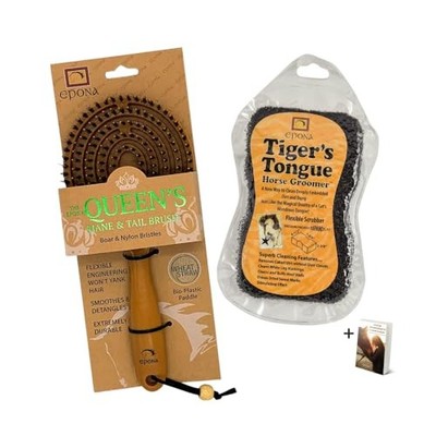Epona Tigers Tongue Horse Groomer & The Queens Brush Set FREE Postage