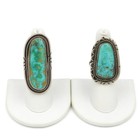 Southwest Sterling Malachite Turquoise Coral Horseshoe Rings Lot of 5 #S5319-5 — photo 3