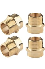 4 Pack G 3/4 BSP Female Thread to US 3/4 NPT Male Thread Brass Pipe Fitting Ad