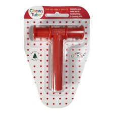 Red Chewy Tubes Teether for Oral Motor Skills Safe Non Toxic Biting Aid
