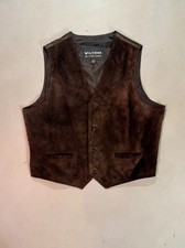 NWT Vintage Wilsons Leather Men Brown Vest Motorcycle Biker Western Cowboy Sz XL