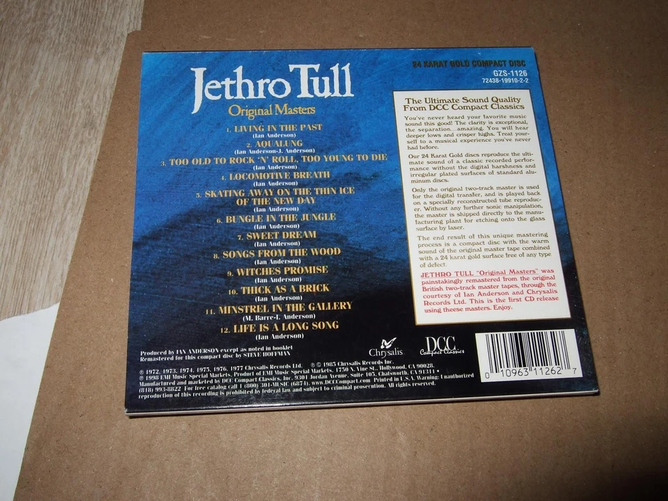 JETHRO TULL : ORIGINAL MASTERS 24KT GOLD CD BOX 1998 DCC GZS-1126 USA +DCC CARD - Bild 2 von 3