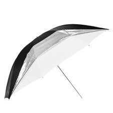 Glow 60" White Parabolic Umbrella with Removable Silver/Black Layer