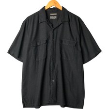 Used BURUNO short-sleeved open-collar rayon and linen box shirt men's size XL