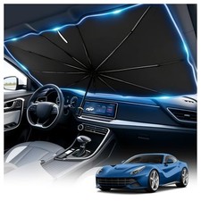 Titanium Silver Windshield Sun Shade Umbrella for Car
