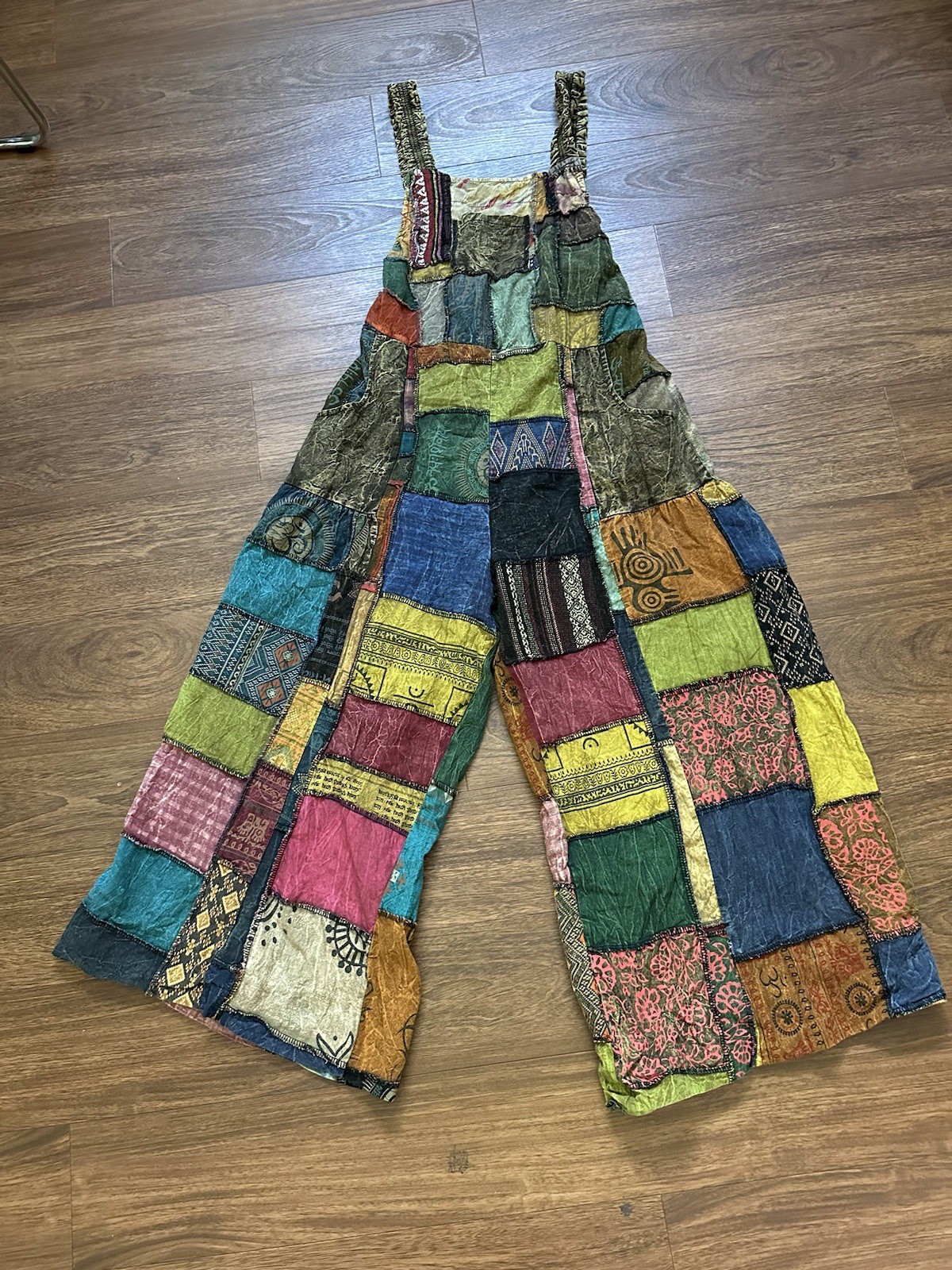 Patchwork Wide Leg Romper - image 1