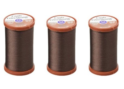 3 PCS Coats Clark Extra Strong Upholstery Thread 150 Yard Brown S9648960
