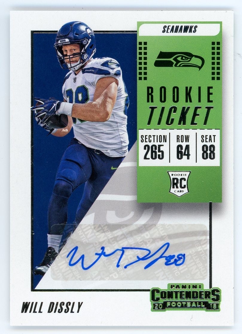 2018 Panini Contenders Will Dissly Rookie RC Auto Autograph #340 Chargers