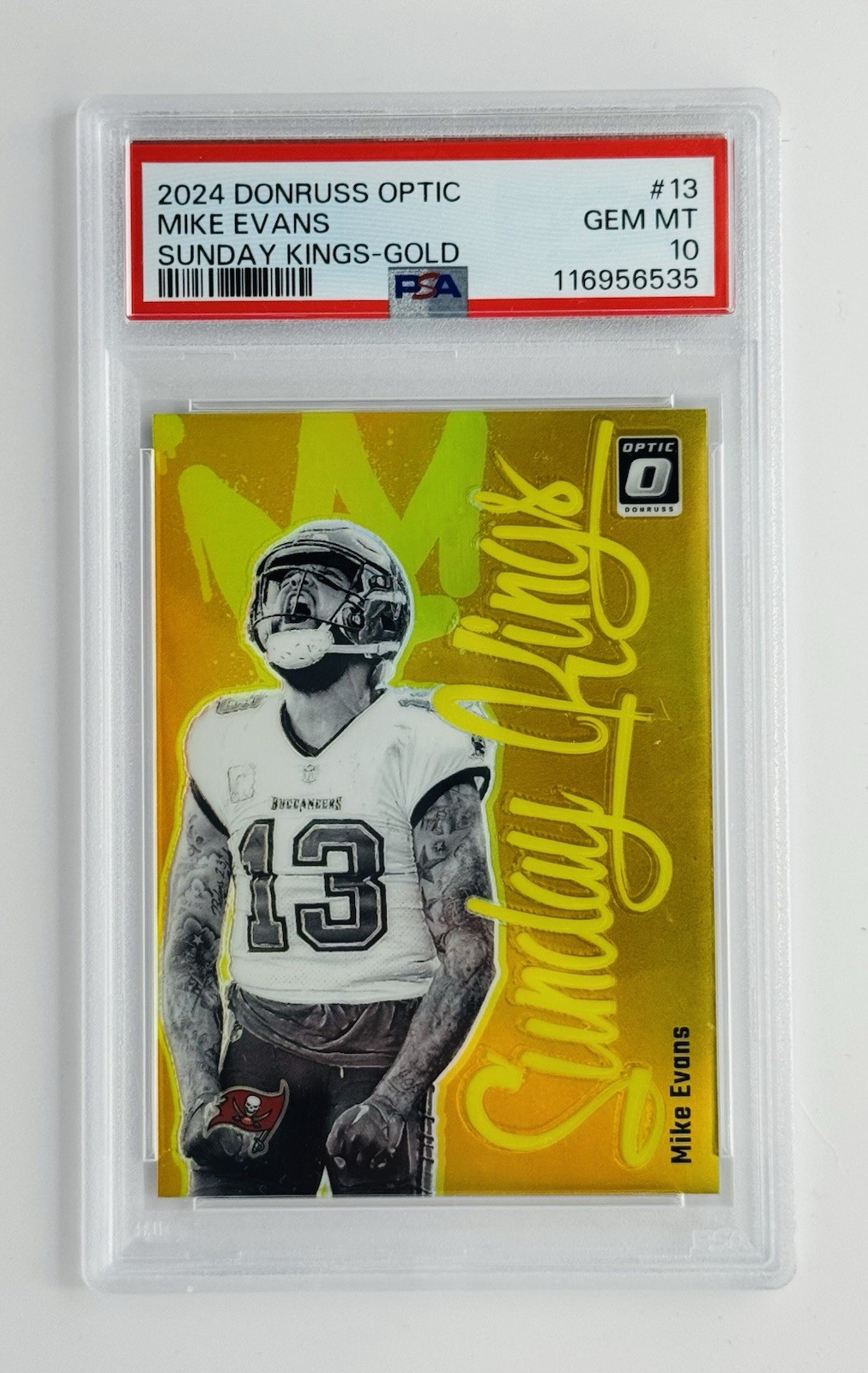 Mike Evans 2024 Donruss Optic Sunday Kings Gold /10 PSA 10 Buccaneers SSP