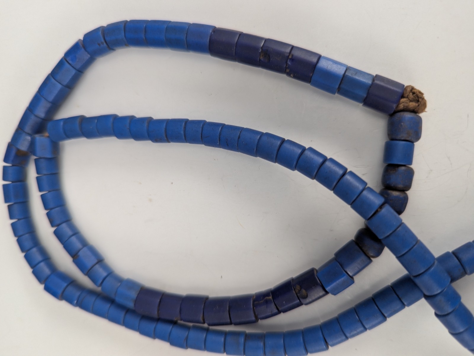 Russian Blue Antique Trade Beads Czech Glass - 32" Strand 120 Beads 7-8mm RARE!!