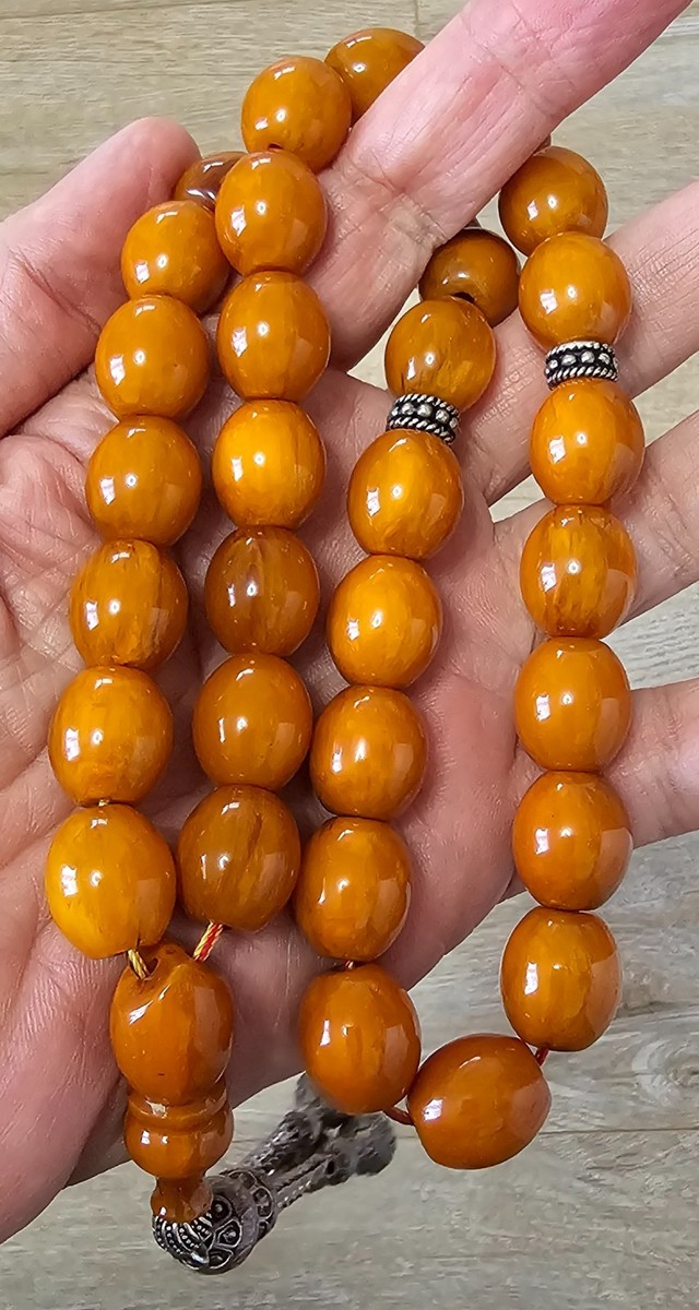 【中古】 Chaabi of the Great Maste AmarelAchab Amber Bakelite Prayer Worry Beads Subha Tasbih Tasbeeh تسبيح