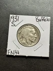 1931 S Buffalo Nickel FN Fine Better Date US 5c Type Coin (Raw19107)