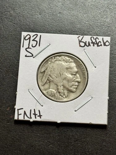 1931 S Buffalo Nickel FN Fine Better Date US 5c Type Coin (Raw19107)