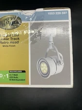 Hampton Bay 1-Light White LED Linear Track Lighting Retro Head Dimmable Home Dep