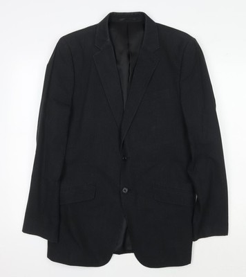 Jasper Conran Herren Blazer Jacke schwarz, Medium, formell