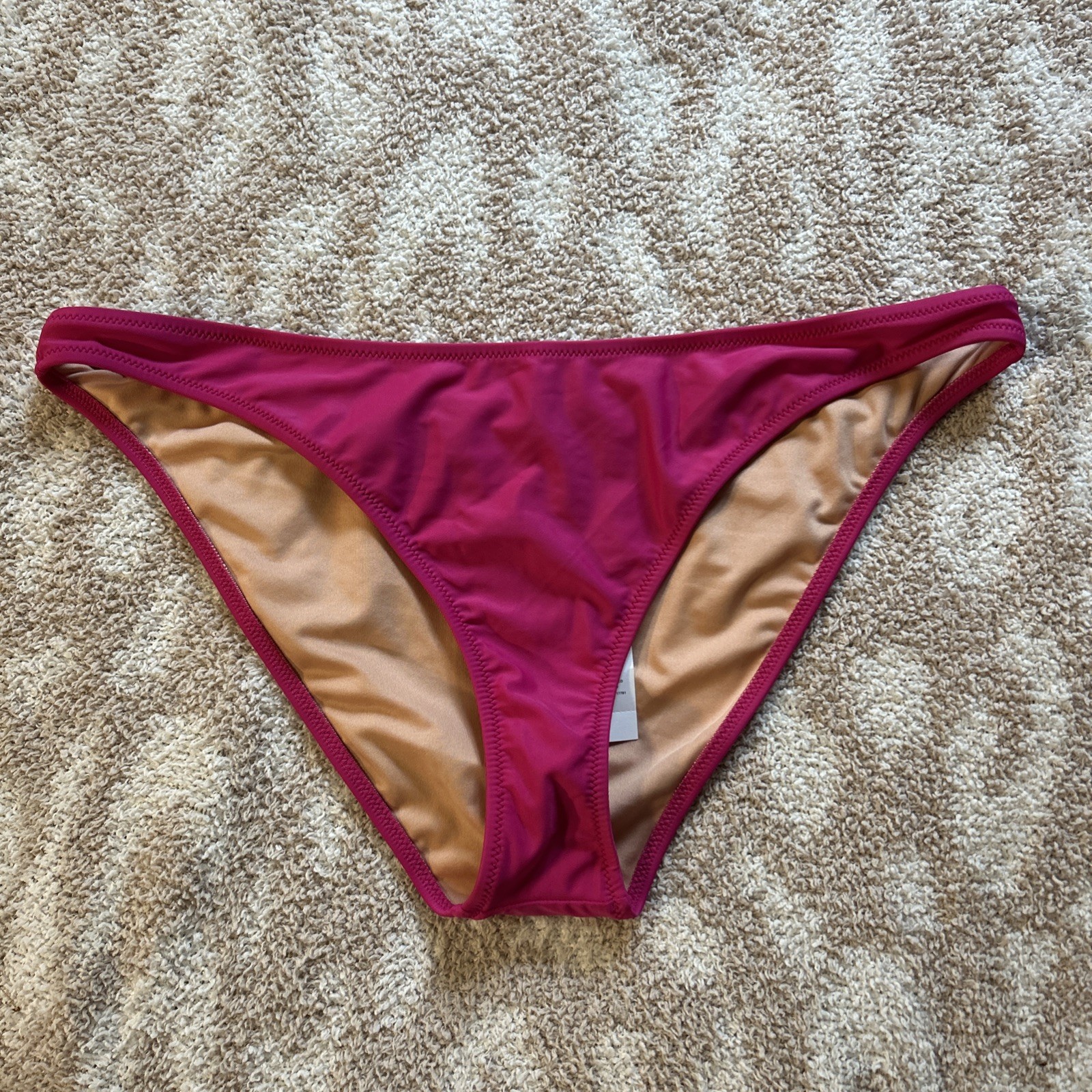J.CREW J Crew Bikini Bottom Solid Pink Womens XL Low Rise Brief Style Large