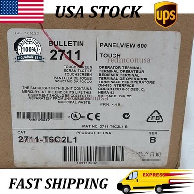 1pcs New AB 2711-T6C2L1 PANELVIEW 600 Séries B Ecran Tactile DH-485 24VDC