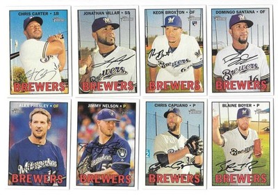 2016 Topps Heritage High (Hi) Numbers (501-725) MILWAUKEE BREWERS Team Set