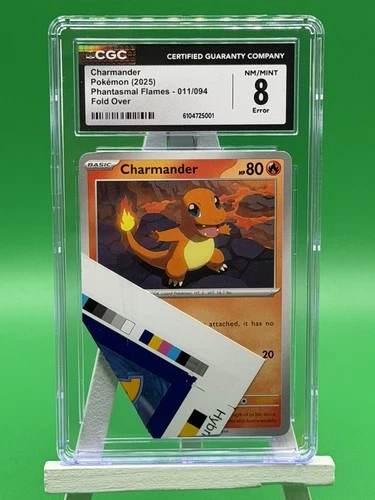 Pokémon TCG CGC 8 NM/MINT  Charmander 011/094 FOLD OVER ERROR RARE!