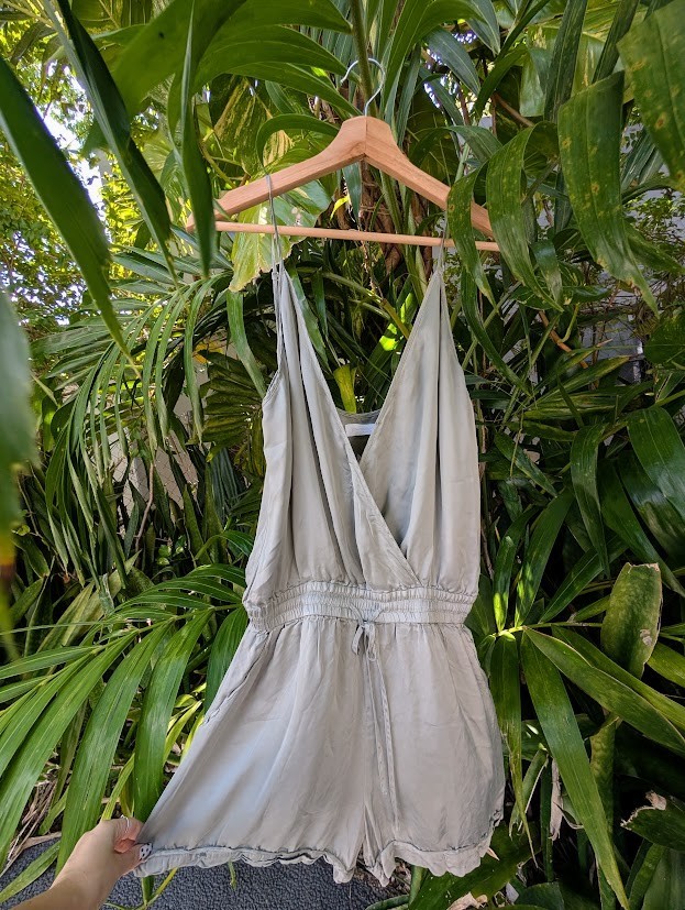 jonathan simkhai silver romper M adjustable spagh… - image 2