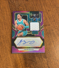 Amari Bailey 2023-24 Select Purple Prime Rookie Jersey Auto Hornets UCLA /99 RC
