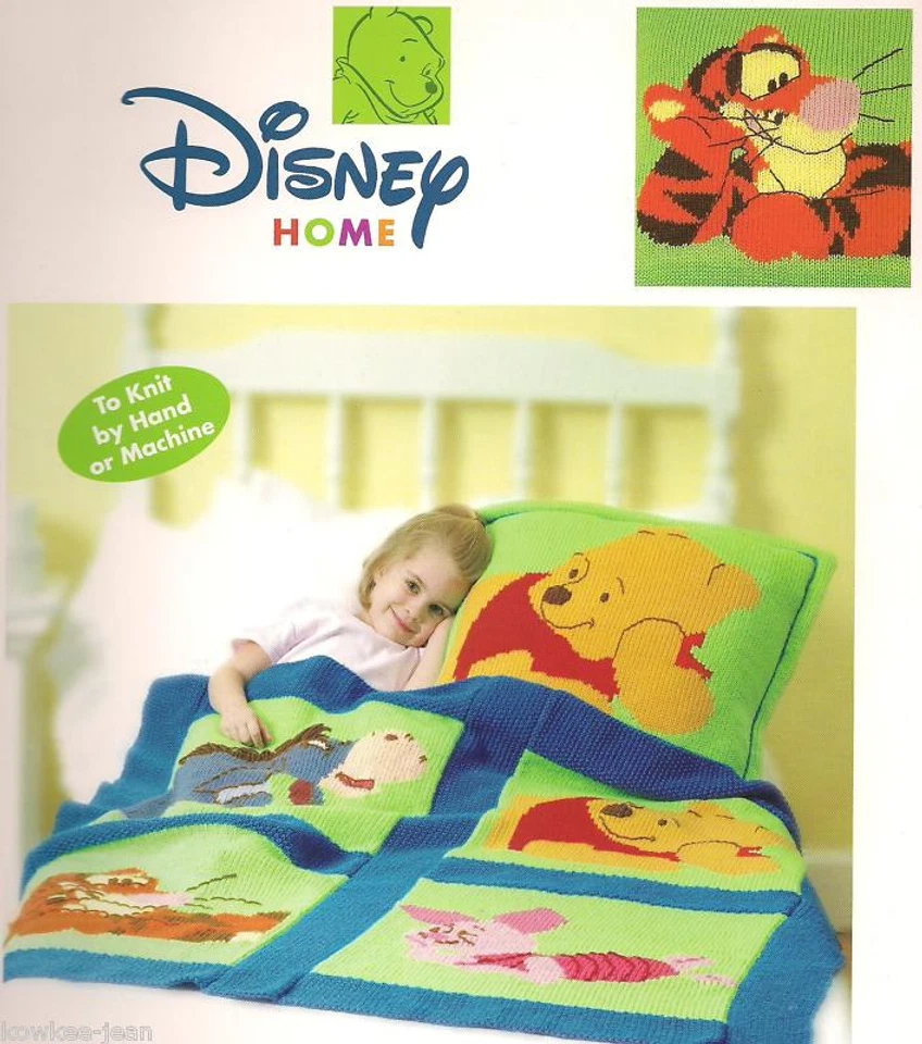 Disney pooh pillow afghan sets knitting pattern booklet Cuddle & Snooze Sets - Image 2 of 2