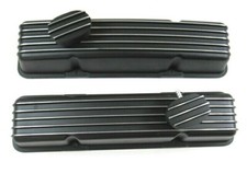 Chevy 327 350 383 Finned Aluminum Tall Valve Cover Set W Breathers