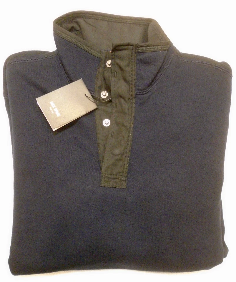Jack Spade Cotton Blend Half-button Sweater Sweatshirt NWT Small $148 Navy - Image 4 of 4