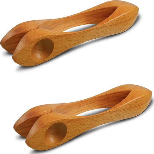 2 Pieces Wooden Musical Spoons Folk Percussion Instrument Natural Wood Musical