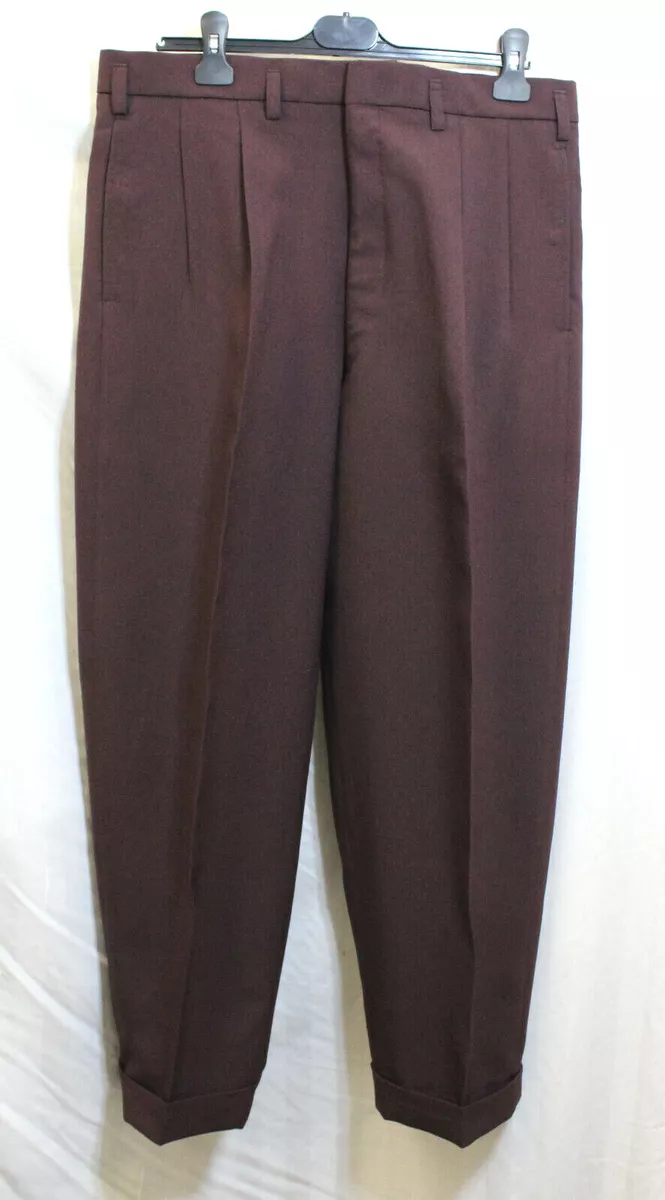 Men s 1950 s Burgundy Peg Trousers 50s Swing Jive Rockabilly RnR