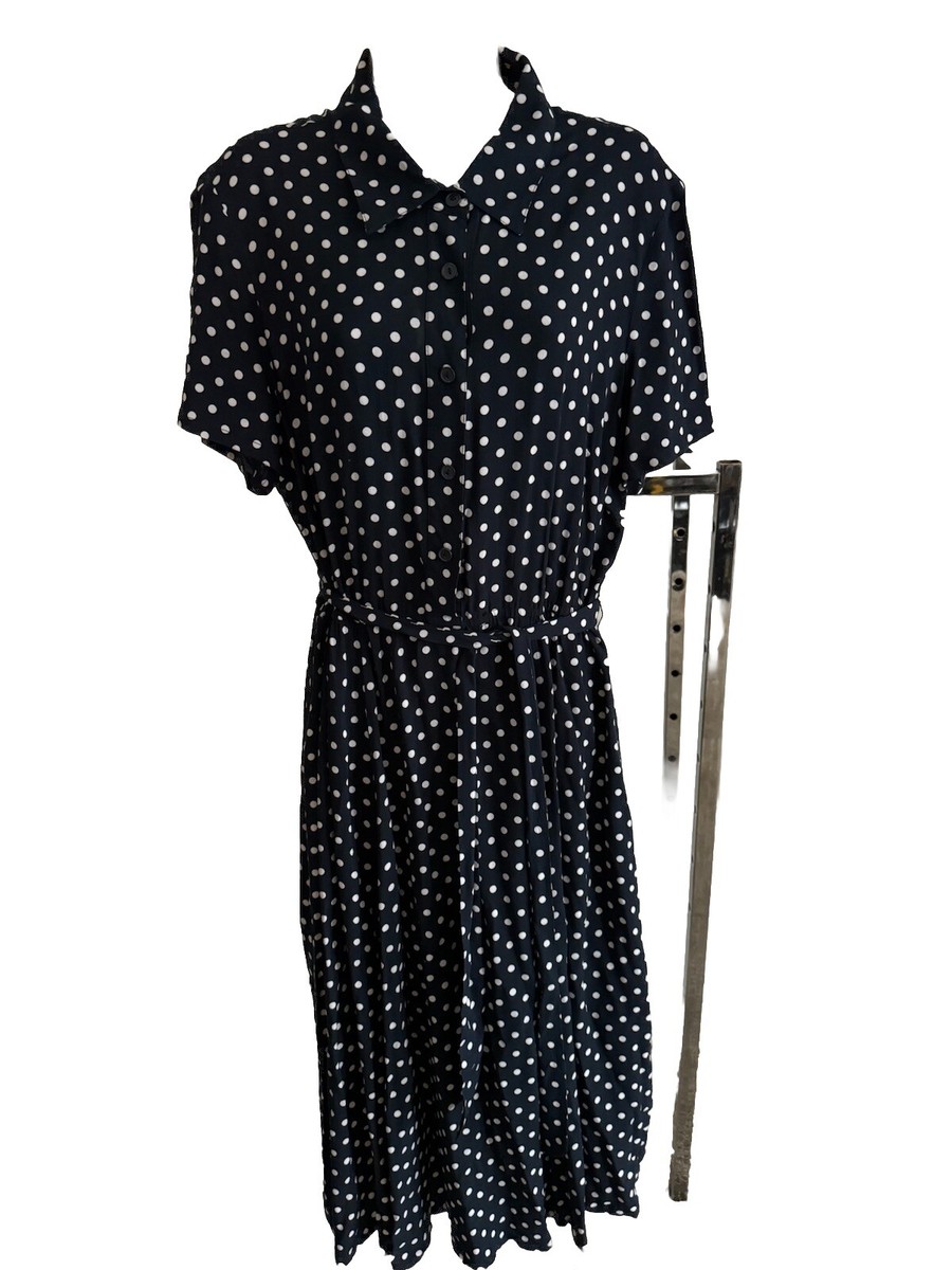 chinese dress ladies Zapaka Women Halter 1950s Dress with Belt Light Blue Polka Dots A Line Midi Vintage Dress, Royal Blue / XL main image 1