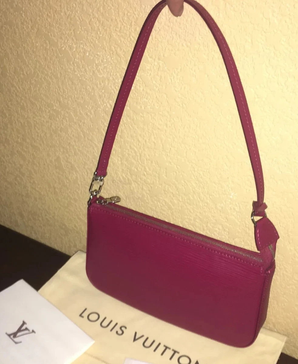 Louis Vuitton Logo Epi Leather Flap Pochette Purple