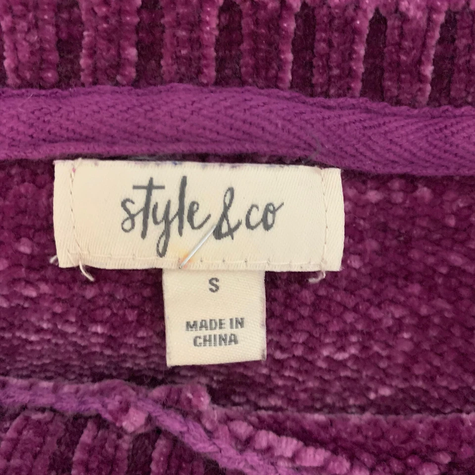 Style & Co женщин свитер Sz S фиолетовый бархат трикотажа ворота пуловер с длинным рукавом - Изображение 3 из 4