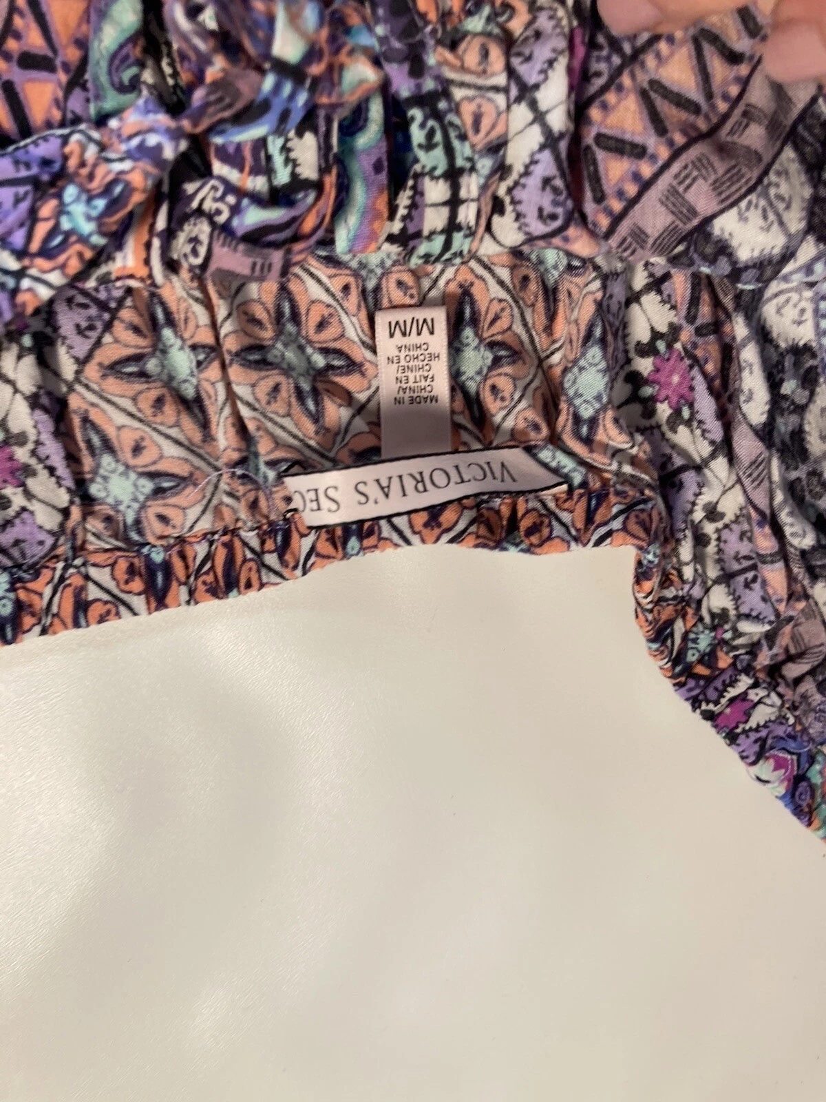 UNDERCOVER Victoria secret abito copricostume donna viola paisley medio