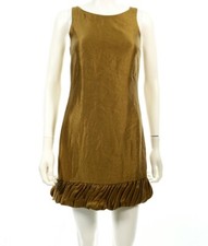 CeCe by Cynthia Steffe 122844 Womens Gold Casual Sleeveless Shift Dress Size 0