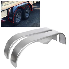 (2) Tandem Teardrop Alloy Steel Fenders 66"L 18"H 9"W For Enclosed Trailers