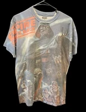 Star Wars Empire Strikes Back Darth Vader All Over Print T shirt Size M 