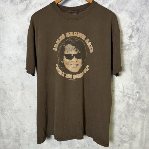 Vintage James braunes T-Shirt Herren Large L Y2k 90er Zion Sportbekleidung - Bild 1 von 13