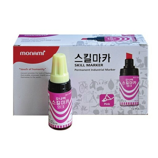 MONAMI Skill Marker Ink 12pcs Permanent Industrial Marker (PINK
