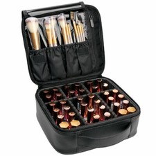 VASKER Makeup Case Travel Makeup Bags Organizer for Women Professional Leather C