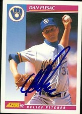 Dan Plesac autographed Baseball Card (Milwaukee Brewers) 1992 Score #567