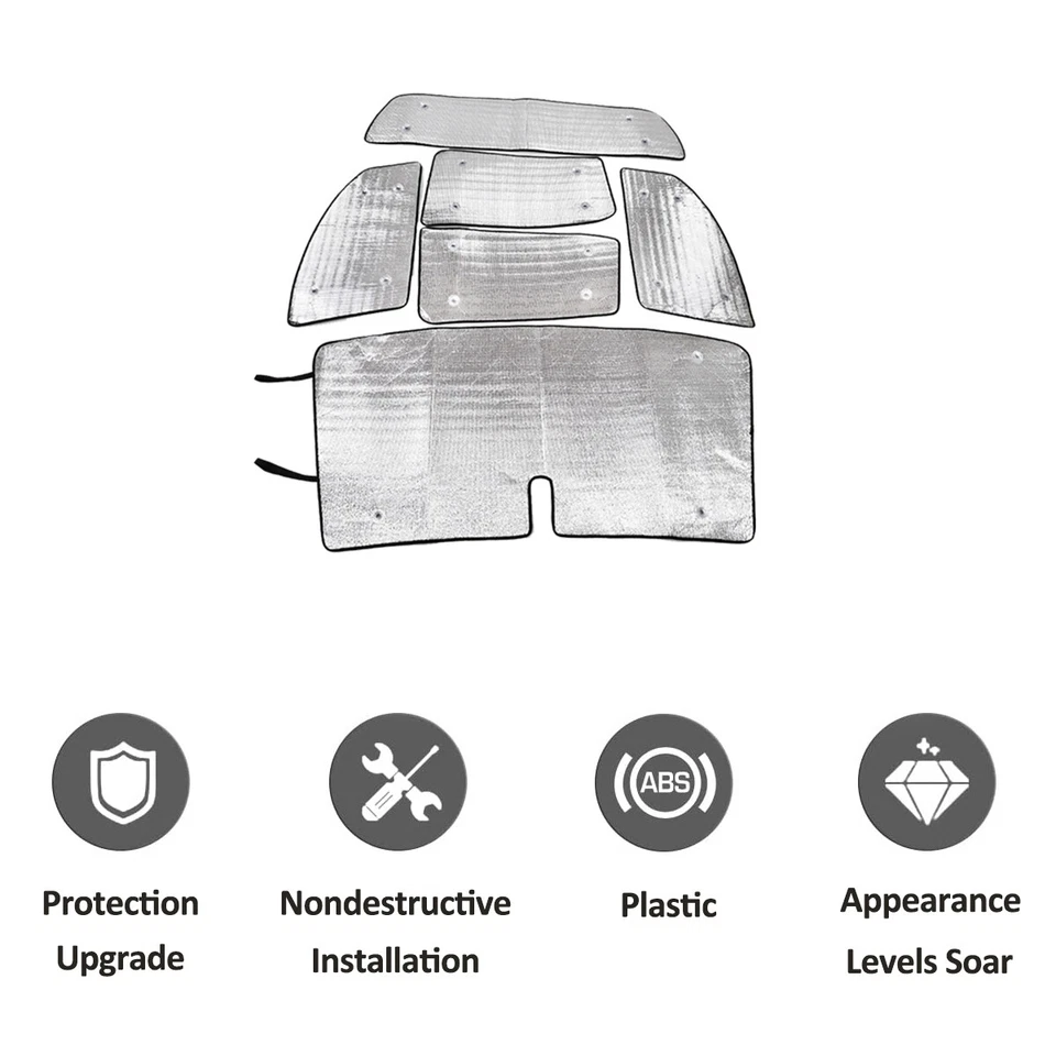 6PCS Full Window Sunshade Sun Visor UV Block For Toyota Tundra 2007-2021 Foto 2 de 4