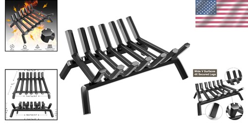 Durable 30-Inch Wrought Iron Log Grate with Airflow Design - No Assembly Needed - Picture 2 of 9