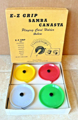 E-Z Grip Samba Canasta Playing Card Holder Deluxe Rummy Hearts Bridge Vintage