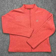 Green Briar Jacket Womens Extra Large Red Fleece Full Zip Mock Collar Logo