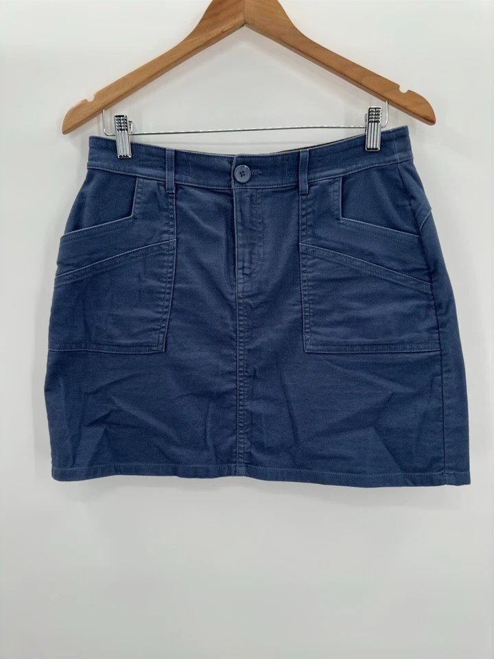 Falda PrAna Mujer Talla 6 Nikit Pizarra Azul Nocturno Algodón Elástico Mini Foto 2 de 4