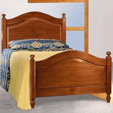 LETTO UNA PIAZZA E MEZZA IN PIOPPO MASSICCIO, NOCE ARTE POVERA 