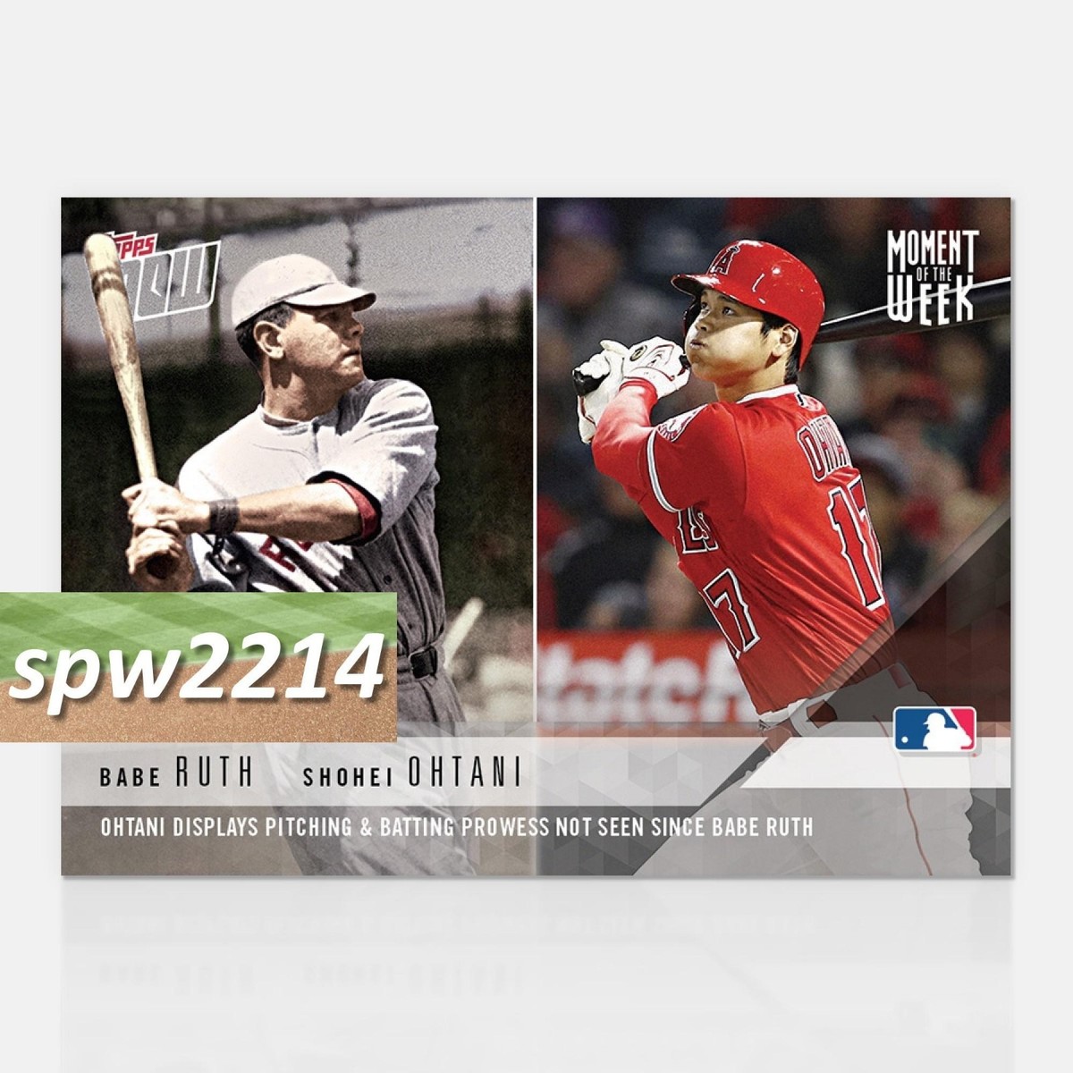 Shohei Ohtani/Babe Ruth 2018 Topps Now Moment of the Week #MOW-01
